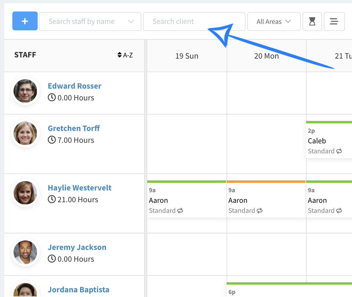 ShiftCare Rostering Software - New smart search function