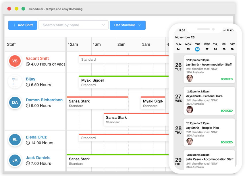 Shiftcare Software - Simple Rostering